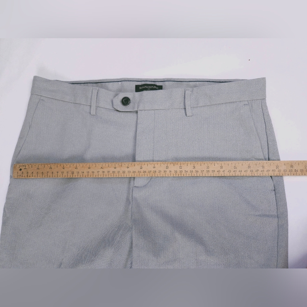 Banana Republic Grey Chevron Slim Tapered Fit Dress Pants 35x34 NWT - Picture 9 of 15
